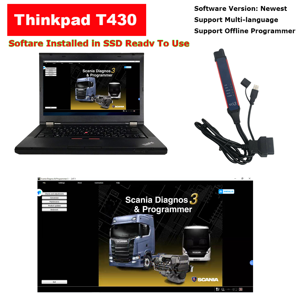 Scania VCI3 2.67.1 SDP3 Software With Thinkpad T430