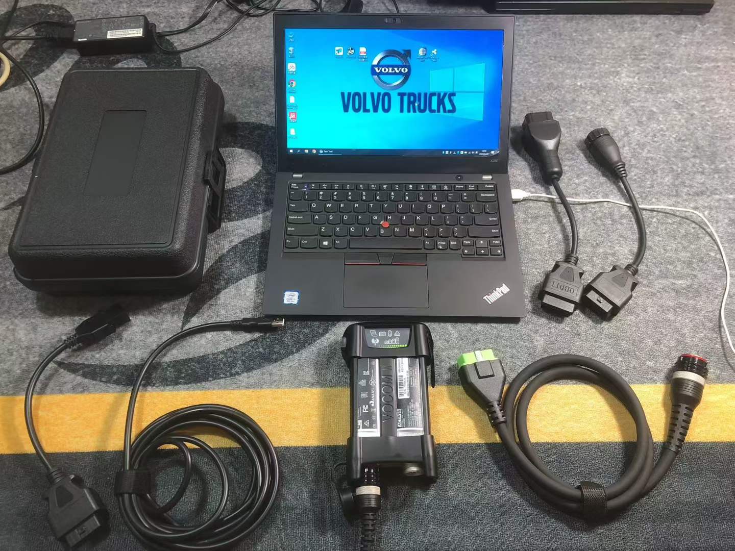 Full Set 88894000 Volvo Vocom 2 Truck Diagnostic Tool With Lenovo Thinkpad X280 I5 8250u Laptop 8GB Ram